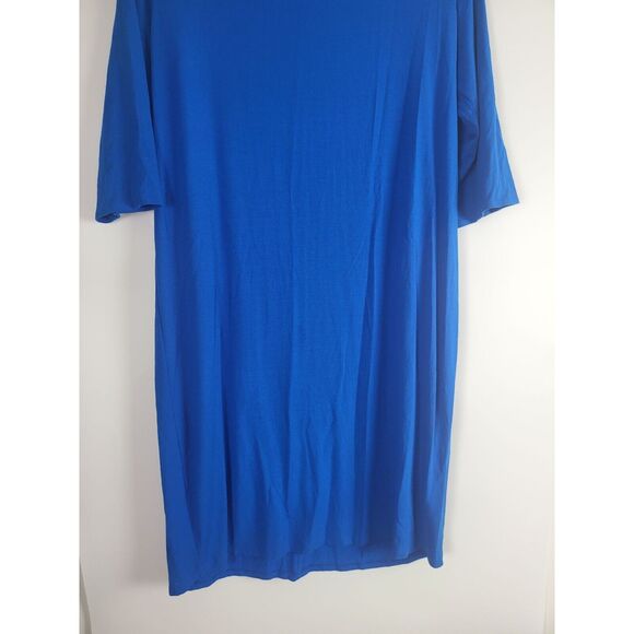 Eileen Fisher T Shirt Dress S/P Womens Blue Pullover Knee Length 3/4 Sleeve - Picture 9 of 9